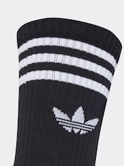 adidas Originals Black 3-Stripes Crew Socks 3 Pairs - Image 3 of 4