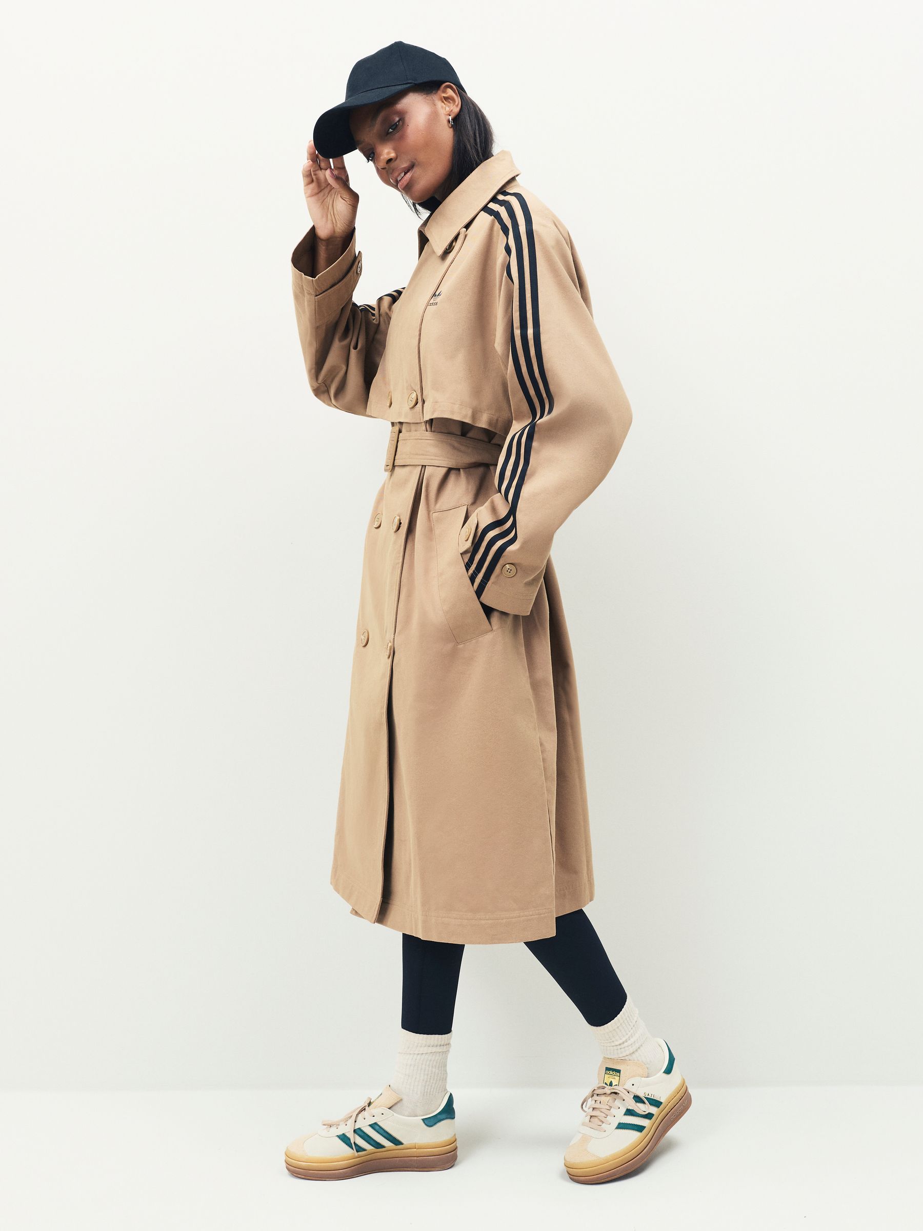 Buy adidas Originals Brown 3-Stripes Twill Trenchcoat from Next USA