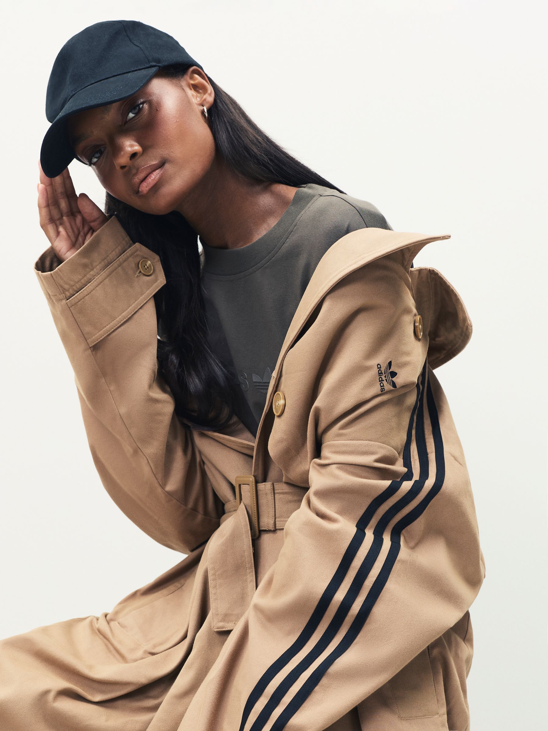 Buy adidas Originals Brown 3-Stripes Twill Trenchcoat from Next USA