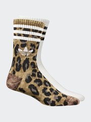 Braun - adidas Originals Leopard Print Crew Socks 2 Pack - Bild 2 von 5