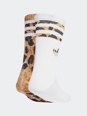 Braun - adidas Originals Leopard Print Crew Socks 2 Pack - Bild 3 von 5