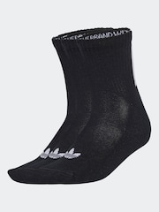 adidas Originals Black 3 Stripe 3 Pack 1/4 Socks - Image 1 of 4