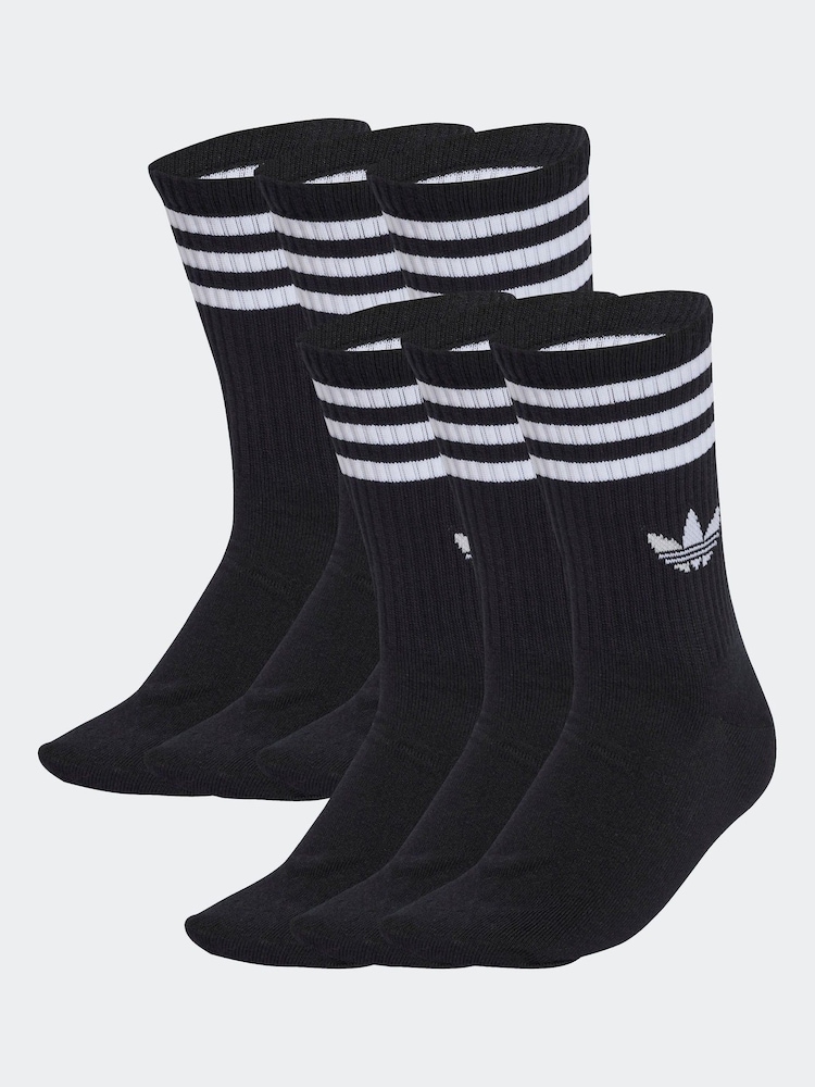 adidas Originals Black Crew Socks 6 Pack - Image 1 of 4