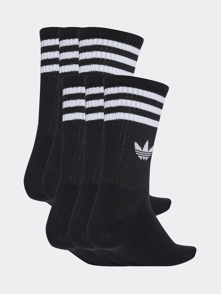 adidas Originals Black Crew Socks 6 Pack - Image 2 of 4