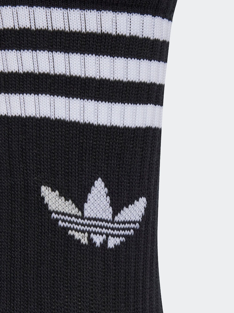 adidas Originals Black Crew Socks 6 Pack - Image 4 of 4
