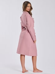 Loungeable Pink 100% Cotton Waffle Robe - Image 2 of 5