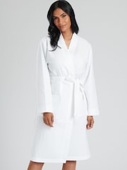 Loungeable White 100% Cotton Waffle Robe - Image 3 of 5
