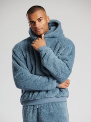 Loungeable Vintage Sherpa Herren-Hoodie mit Stofffutter in der Kapuze - Bild 4 von 5