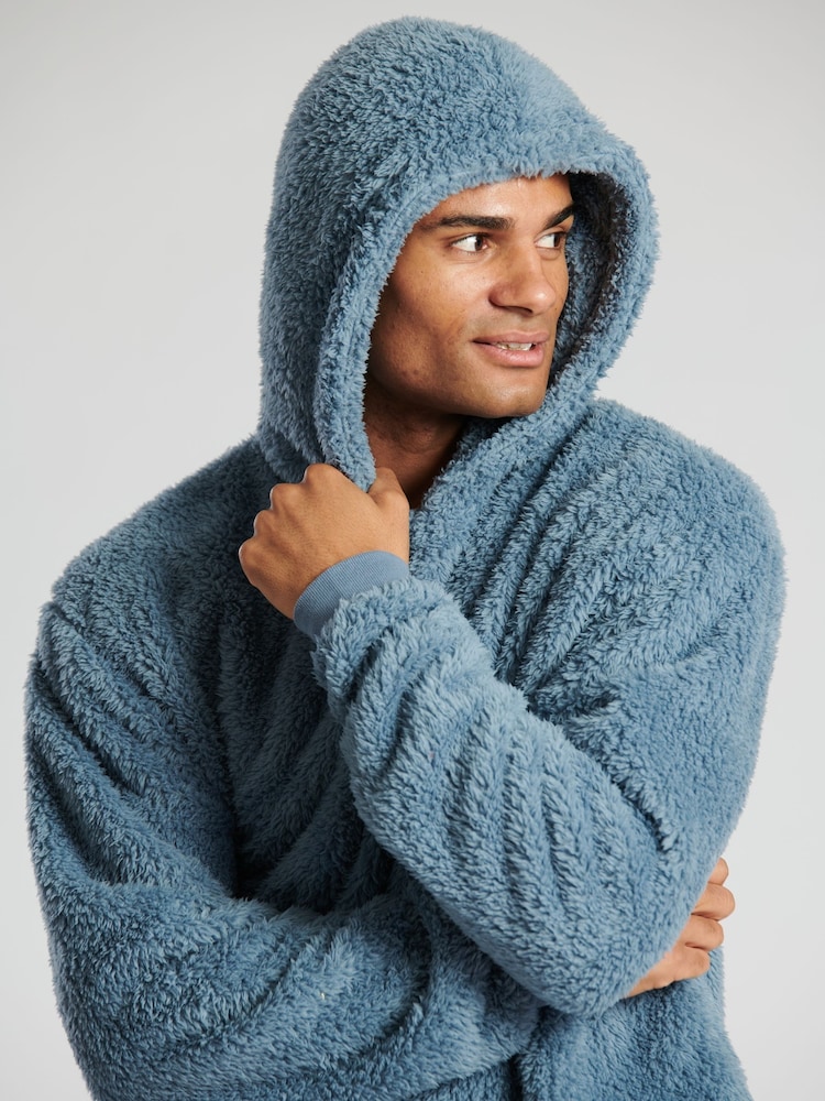 Loungeable Vintage Sherpa Herren-Hoodie mit Stofffutter in der Kapuze - Bild 5 von 5