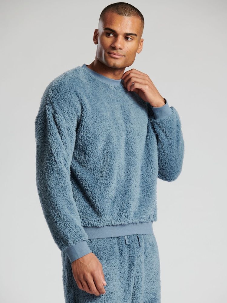 Loungeable Vintage Sherpa Mens dolg rokav; z dolgimi rokavi okrogel ovratnik; z okroglim ovratnikom Top - Slika 1 iz 5 Loungeable Vintage Sherpa Mens dolg rokav; z dolgimi rokavi okrogel ovratnik; z okroglim ovratnikom Top - Slika 1 iz 5
