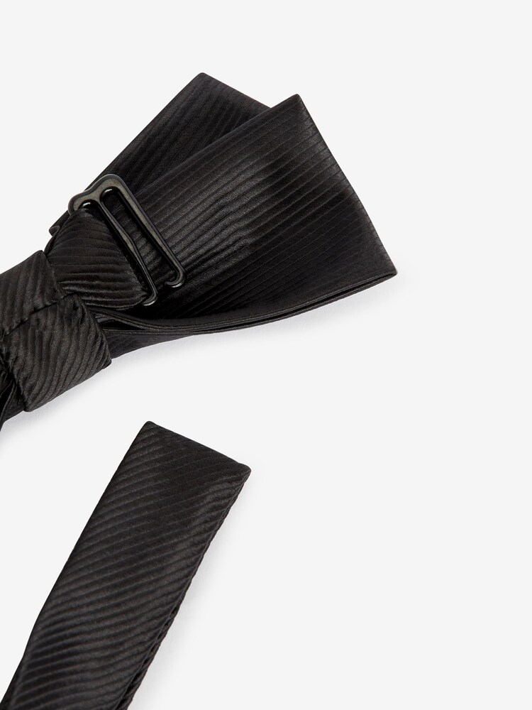 Black Bow Tie, Pocket Square And Cufflinks Set - Image 7 of 8