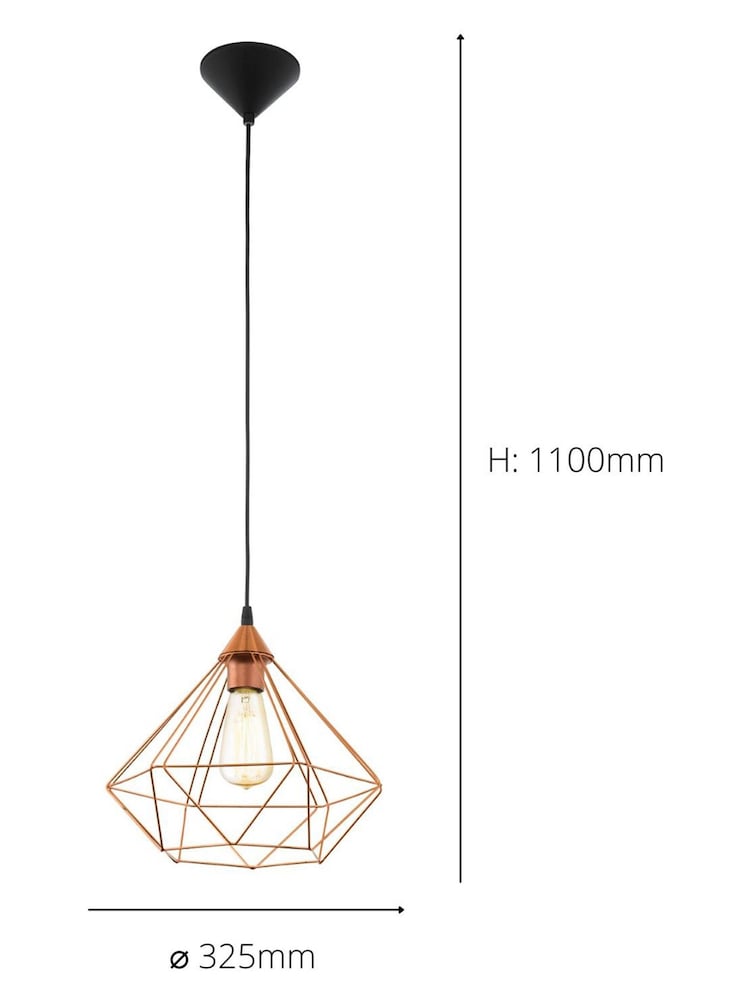 Eglo Copper Tarbes Hanging Ceiling Light Pendant - Image 3 of 3