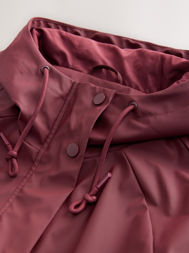 Berry Red Rubber Rain Jacket - Image 2 of 5
