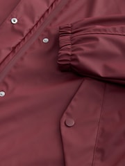 Berry Red Rubber Rain Jacket - Image 3 of 5
