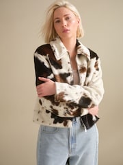 Cow Print Zip Through Jacket - Image 2 of 6