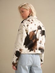 Cow Print Zip Through Jacket - Image 3 of 6