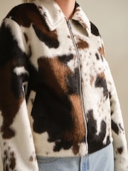 Cow Print Zip Through Jacket - Image 4 of 6