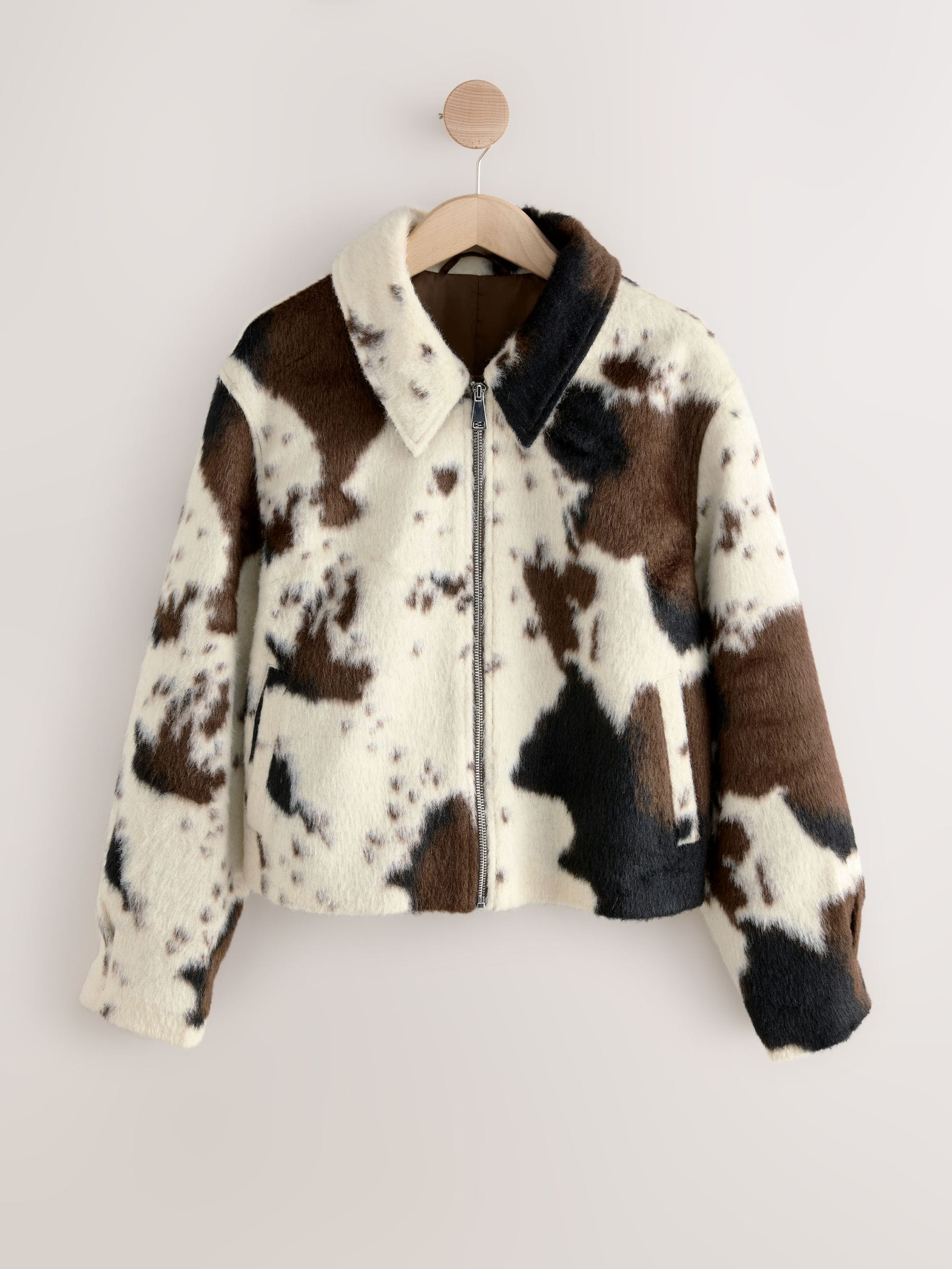 Buy Cow Print Zip Through Jacket from Next USA