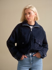 Navy Cord Bomber Jacket - Image 3 of 7