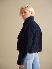 Navy Cord Bomber Jacket - Image 4 of 7