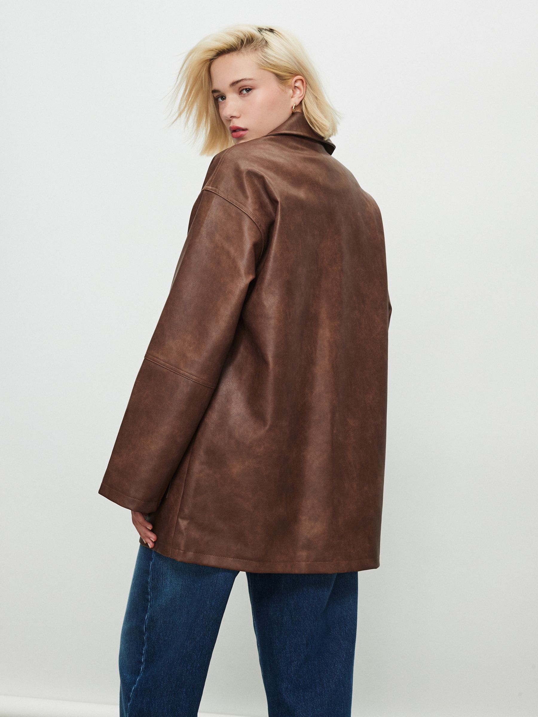 Buy Chocolate Brown Faux Leather Jacket from Next South Africa