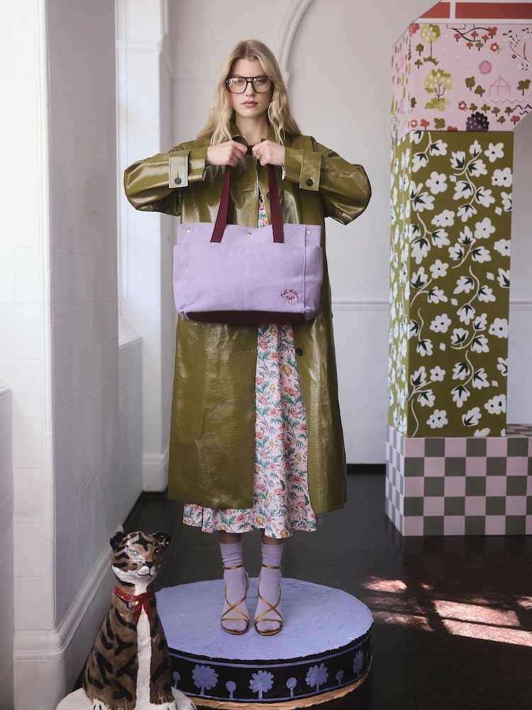 Cath Kidston Purple Boxy Cord Tote Bag - Image 2 of 7