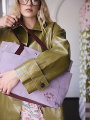Cath Kidston Purple Boxy Cord Tote Bag - Image 4 of 7