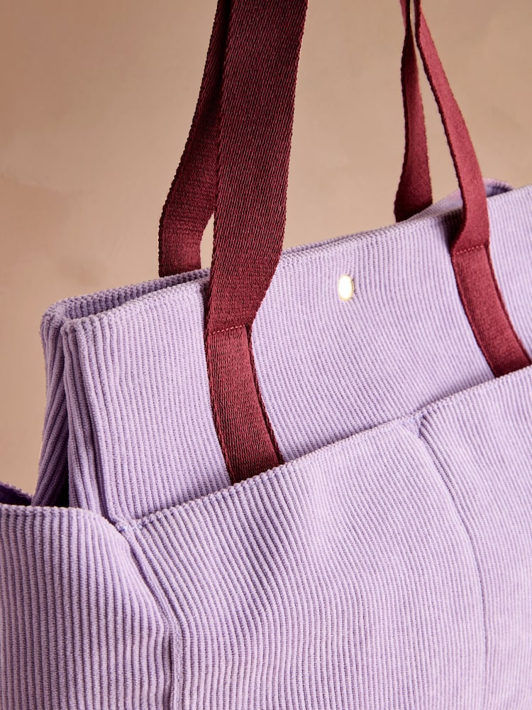 Cath Kidston Purple Boxy Cord Tote Bag - Image 7 of 7