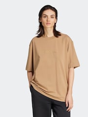 adidas Originals Brown Essentials Linear Oversize T-Shirt - Image 1 of 6