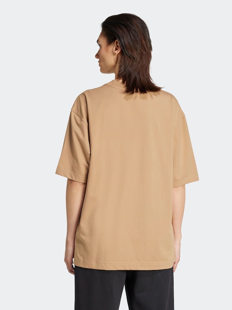 adidas Originals Brown Essentials Linear Oversize T-Shirt - Image 2 of 6
