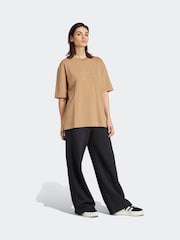 adidas Originals Brown Essentials Linear Oversize T-Shirt - Image 3 of 6