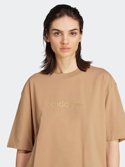 adidas Originals Brown Essentials Linear Oversize T-Shirt - Image 4 of 6