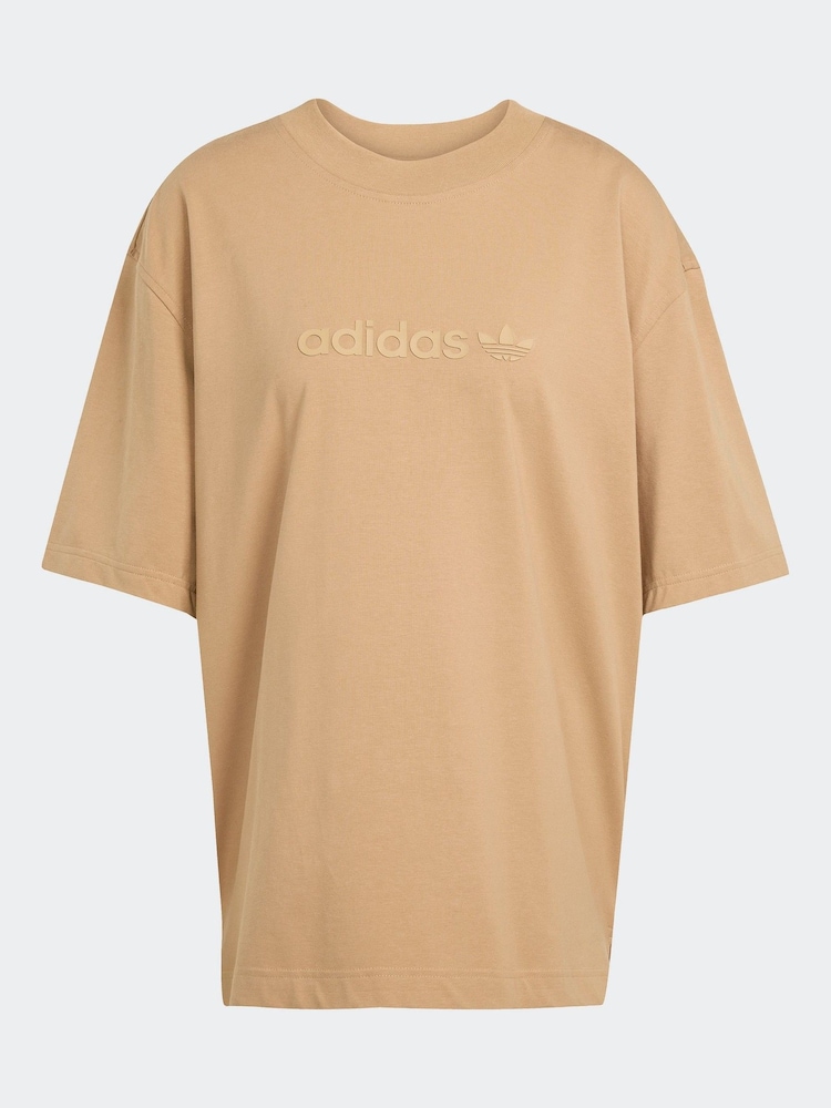 adidas Originals Brown Essentials Linear Oversize T-Shirt - Image 6 of 6