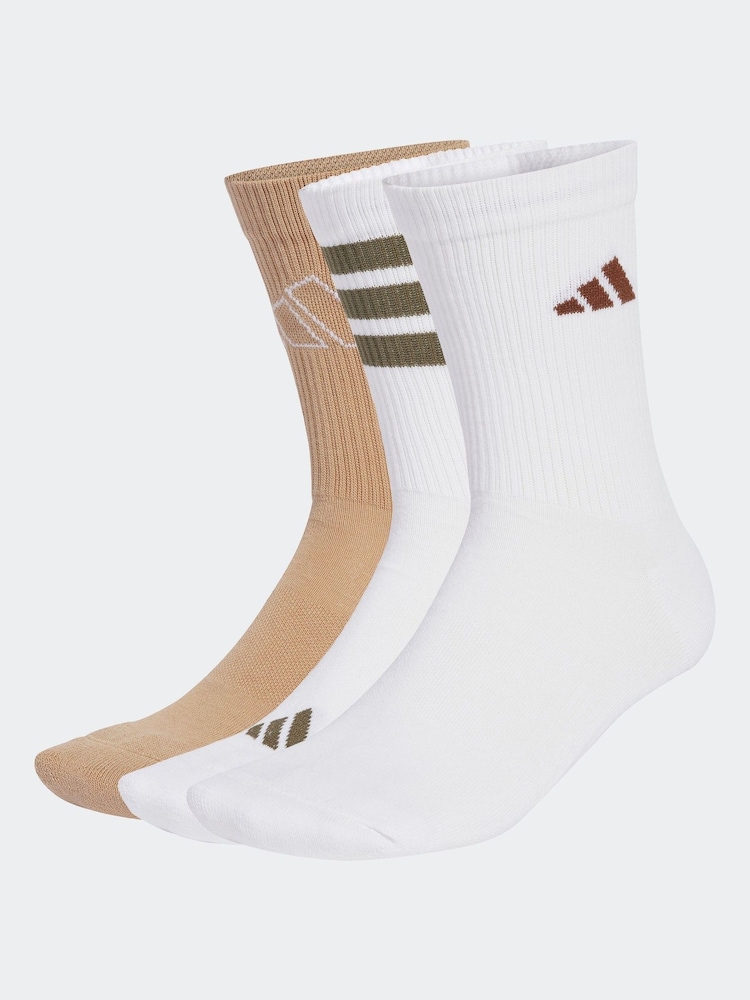 adidas White Logo Socks 3 Pack - Image 1 of 5