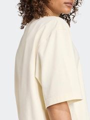 Luz marrom - Camiseta oversize adidas Originals Essentials Linear - Imagem 4 de 6