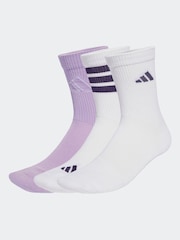 adidas White Ecru Logo Socks 3 Pack - Image 1 of 5