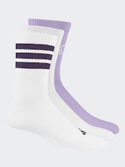 adidas White Ecru Logo Socks 3 Pack - Image 2 of 5