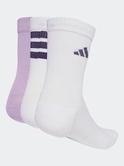 adidas White Ecru Logo Socks 3 Pack - Image 3 of 5