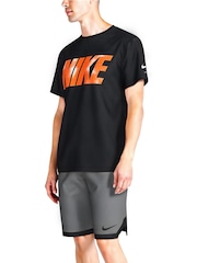 Nike Black Logo Short Sleeve Hydroguard Rash Vest - Image 3 of 6