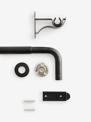 Black Room Darkening 28mm Extendable Curtain Pole Kit - Image 1 of 3