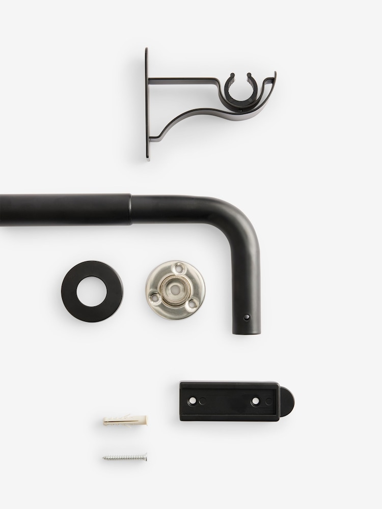 Black Room Darkening 28mm Extendable Curtain Pole Kit - Image 1 of 3 Black Room Darkening 28mm Extendable Curtain Pole Kit - Image 1 of 3