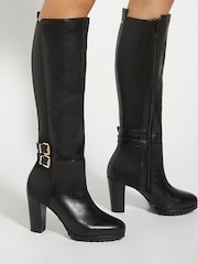 Dune London Black Sarissa Knee High Boots - Image 1 of 6