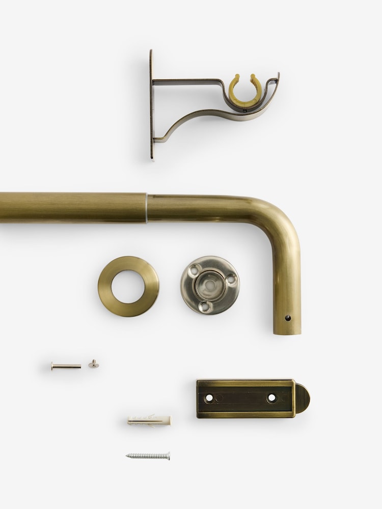 Antique Brass Room Darkening 28mm Extendable Curtain Pole Kit - Image 4 of 4