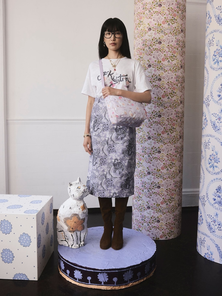 Cath Kidston Purple Cats and Mouse Foldaway Cross-Body Bag - Image 1 of 6