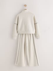 Neutral Supersoft Zip Neck Crew and Wide Leg Joggers Set (3-16yrs) - Image 3 of 5