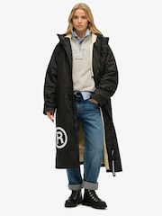 Superdry Black/White Windbreaker Logo Changing Robe - Image 1 of 7