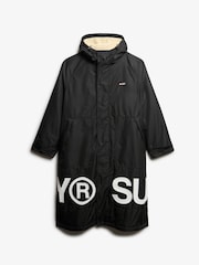 Superdry Black/White Windbreaker Logo Changing Robe - Image 6 of 7