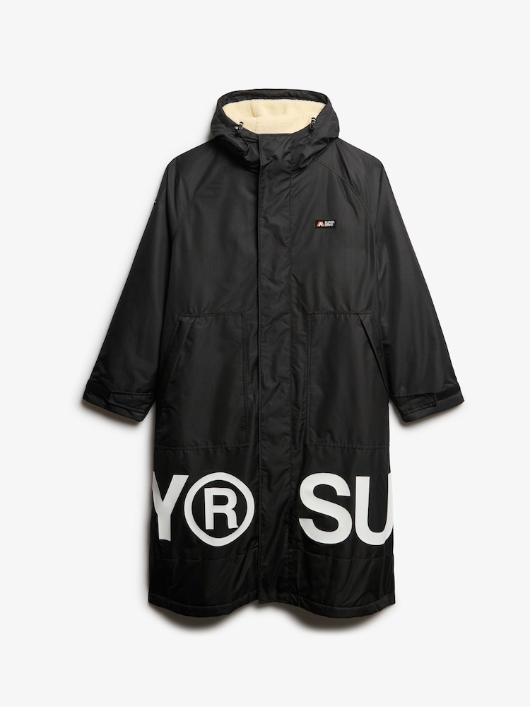 Superdry Black/White Windbreaker Logo Changing Robe - Image 6 of 7