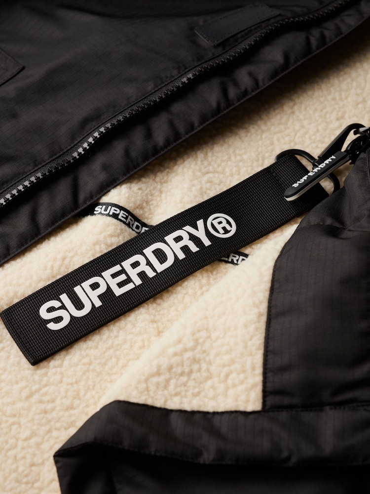 Superdry Black/White Windbreaker Logo Changing Robe - Image 7 of 7