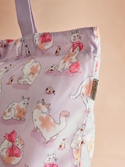 Cath Kidston Purple Cats & Mouse Large Foldaway Tote Bag - Image 4 of 6